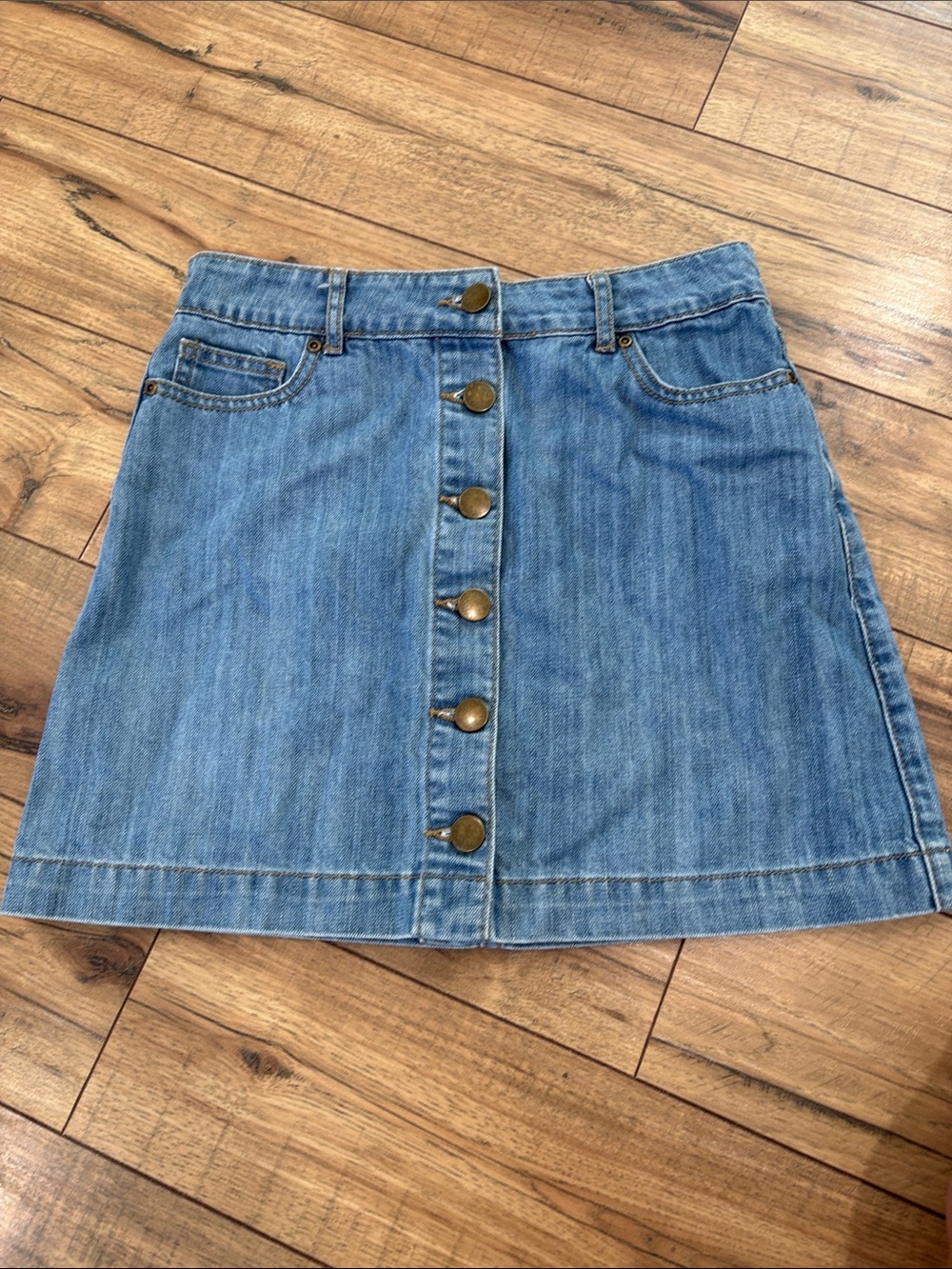 Women’s Blue Denim Button-Front Skirt